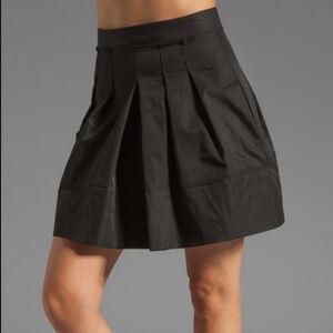 Anthropologie x Lights Mini Skirt Linen black pleated Academia Tennis Pockets 16